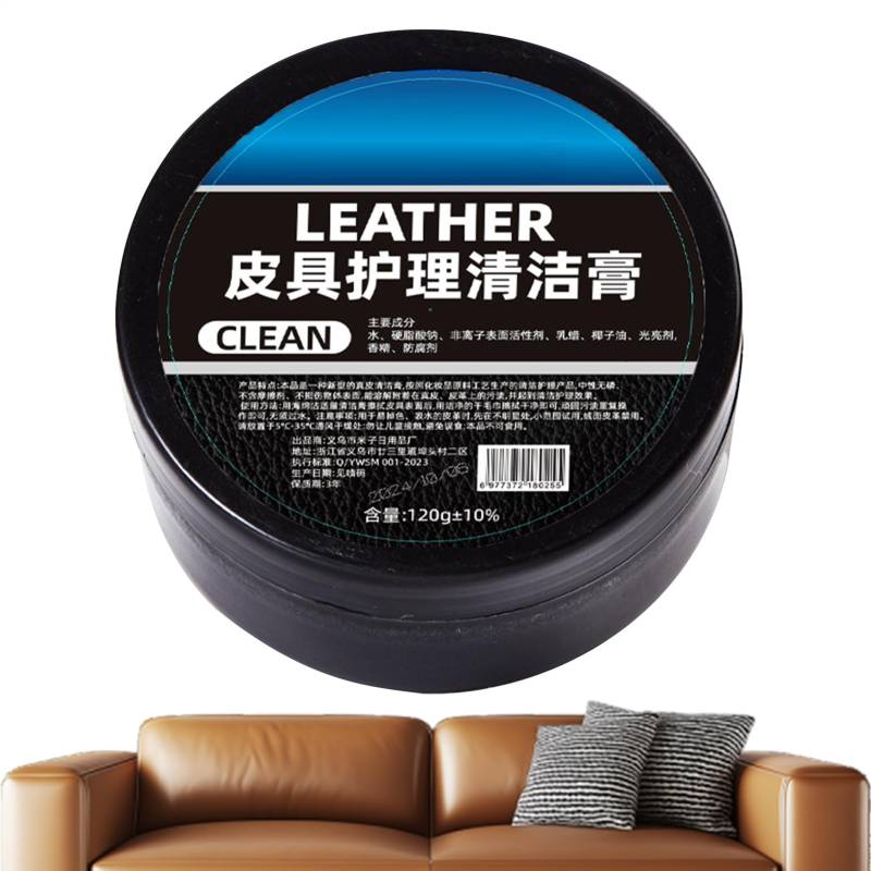 Generisch Lederpflegecreme Auto, 120 G Lederpflegemittel, Geruchsneutraler Lederreiniger, Auto-Leder-Restaurator, Lederpflege Balsam, Auto-Innenleder-Reinigungscreme Für Autositze von Generisch