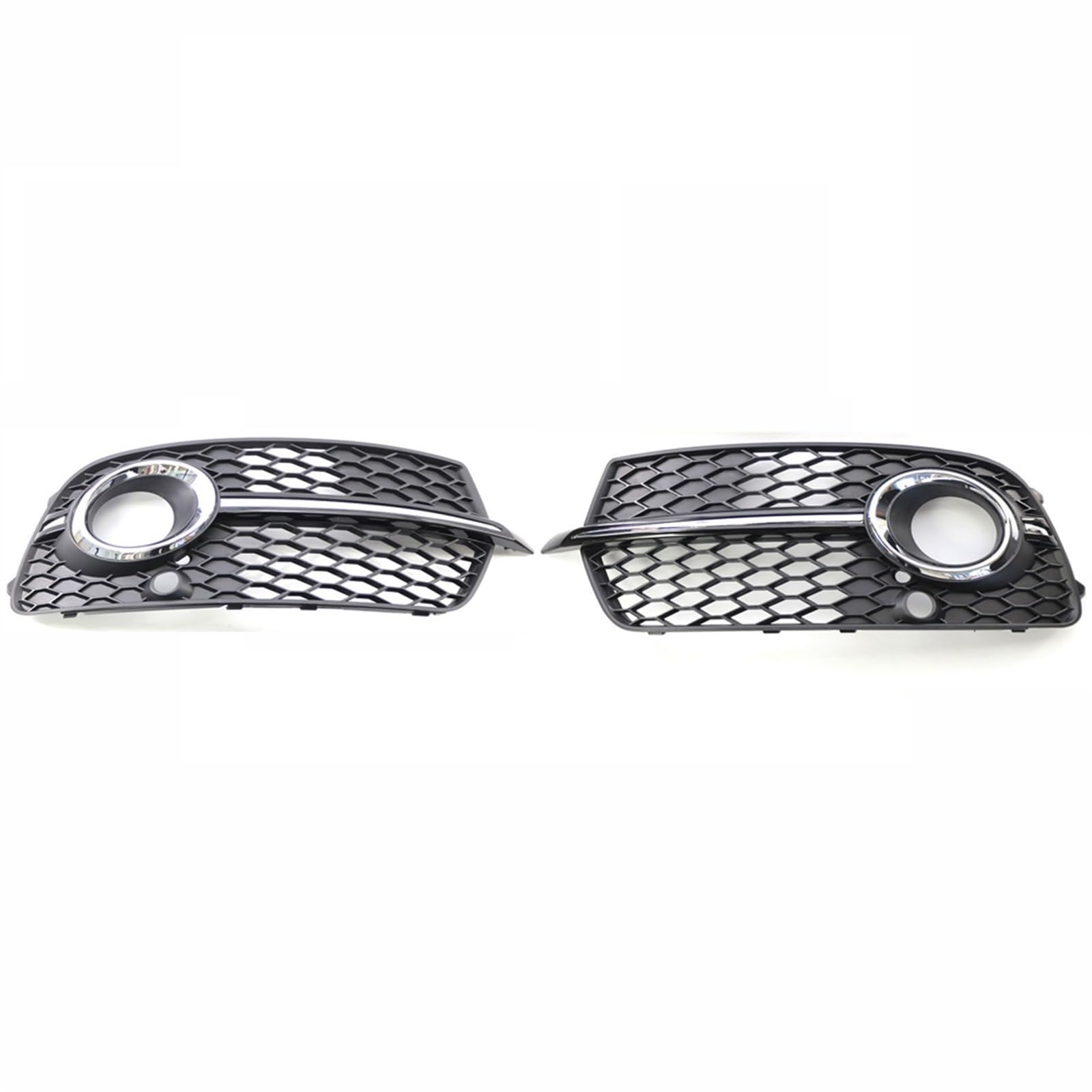 Generisch Mesh-Nebelscheinwerfergitter Q5 SLine SQ5 für Sport 4 Türen Auto Frontstoßstange Nebelscheinwerfer Kühlergrill Grillabdeckung Ganz Schwarz 2013–2017(Chrome) von Generisch