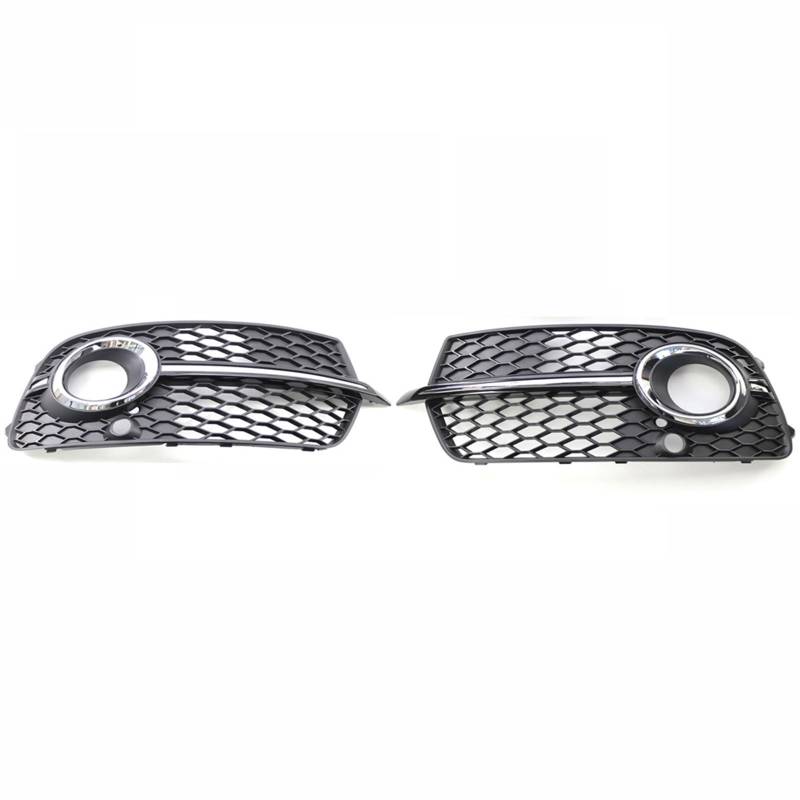 Generisch Mesh-Nebelscheinwerfergitter Q5 SLine SQ5 für Sport 4 Türen Auto Frontstoßstange Nebelscheinwerfer Kühlergrill Grillabdeckung Ganz Schwarz 2013–2017(Chrome) von Generisch