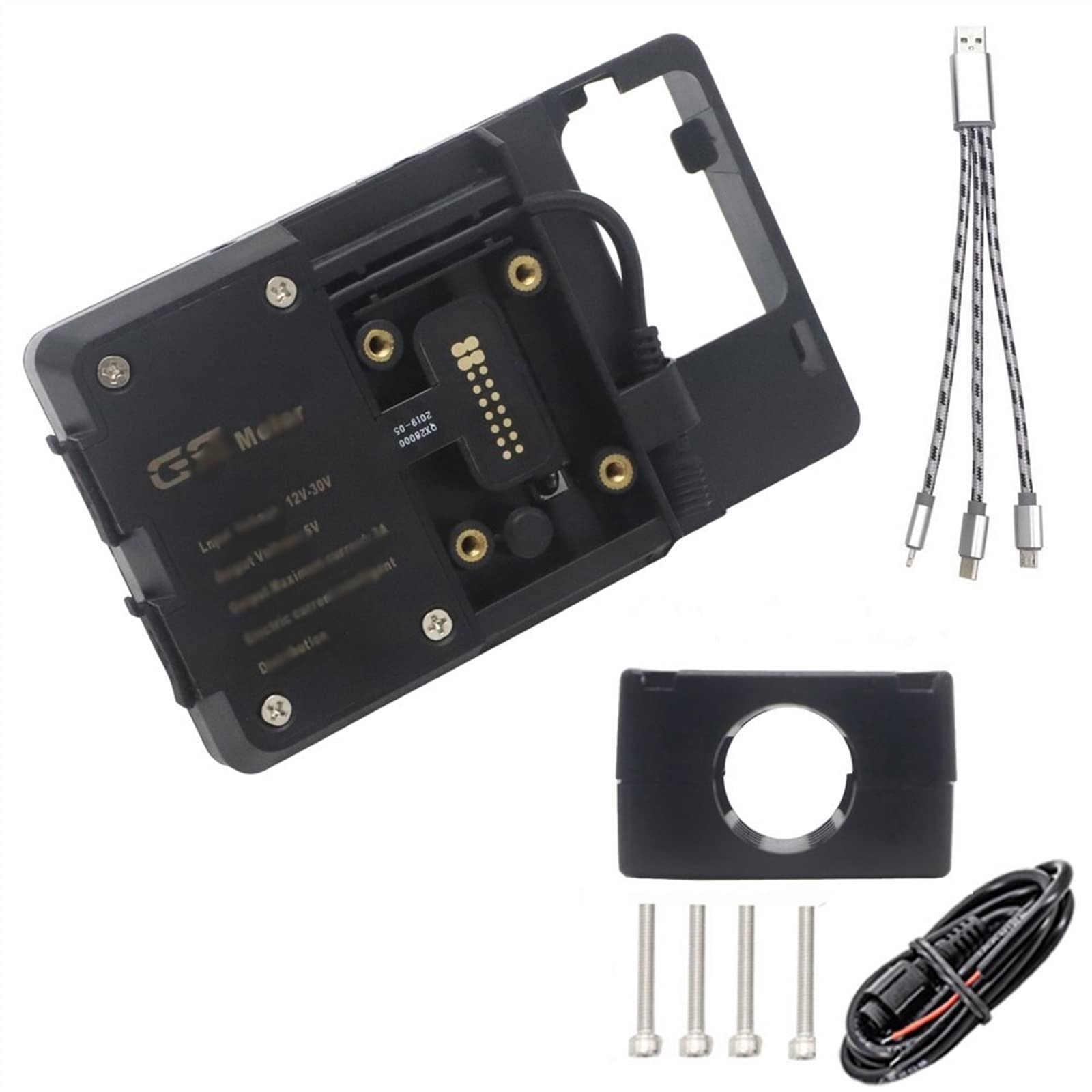 Generisch Motorradzubehör Für Rebel 500 300 CMX500 CMX300 2017-2021 Motorrad Handy Halterung Navigation Halterung Drahtlose Ladestation(USB 22mm Clip) von Generisch