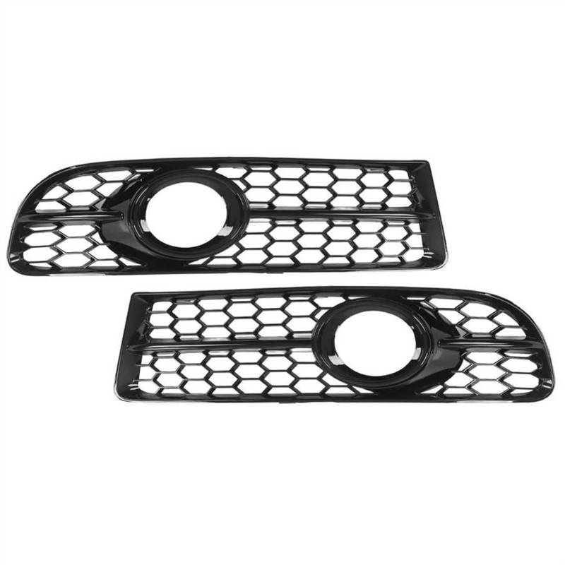 Generisch Nebelscheinwerferabdeckung A4 B7 S4 2005-2008, 1 Paar Front Nebelscheinwerfer Kühlergrill Blende 8E0807681F für glänzend schwarze Nebelscheinwerferabdeckung von Generisch