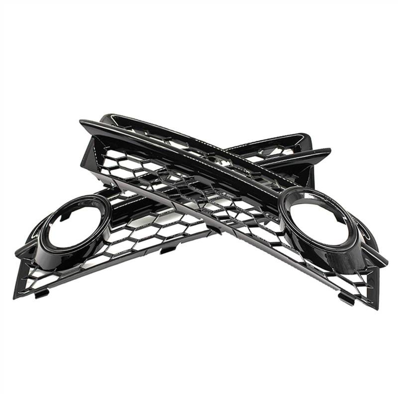 Generisch Nebelscheinwerferabdeckung TT 8J 2006-2014 8J080768201C 8J080768101C 2x Auto Nebelscheinwerfer Grill Lampenabdeckung Verkleidung H1ycomb Hex Kühlergrill(Schwarz) von Generisch