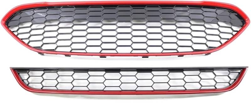 Generisch Nebelscheinwerfergitter Kühlergrill Für Fiesta Für Zetec-S 2013-2017 Rot Schwarz Auto deren Stoßfänger Kühlergrills von Generisch