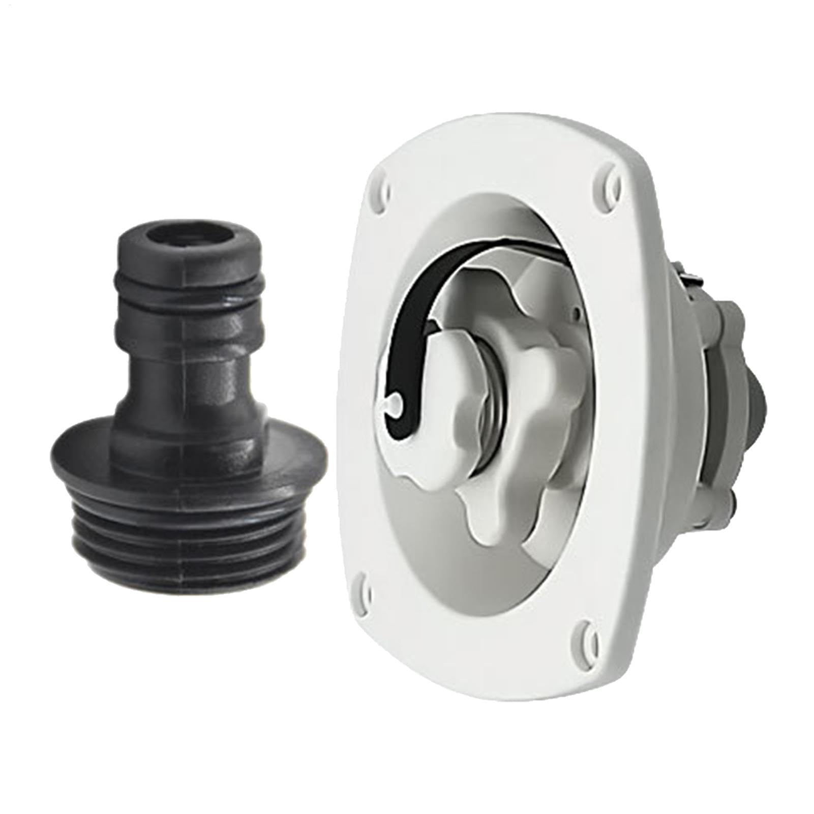 Generisch RV Water Inlet, Wall Mount Filler with Check Valve, Fresh Water Connection, Pressure Regulator, Construction, (4.61x4.61x2.99 inches), Ideal for Boat, Motorhome, Trailer, RV von Generisch