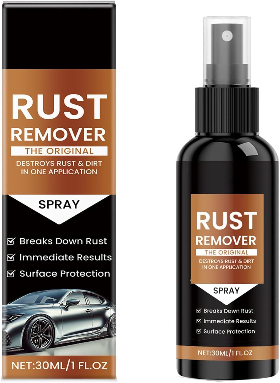 Generisch Rostlöser-Spray, Autokratzer-Entferner, Rostlöser für Metall, Eisenfleckenreiniger für Verschiedene Oberflächen, Hochleistungs-Rostlöser für Metall, Werkzeuge, Autos, Ketten (1PC) von Generisch