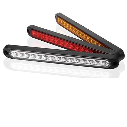 Generisch Rücklichtabdeckung 1 x Auto-Lichtleiste 15 Lampen für Auto LKW SUV Wohnmobil Bremslicht für Signal Seitenmarkierung Blinker für Signal Warnung Rücklicht 12 V 24 V(Gelb) von Generisch
