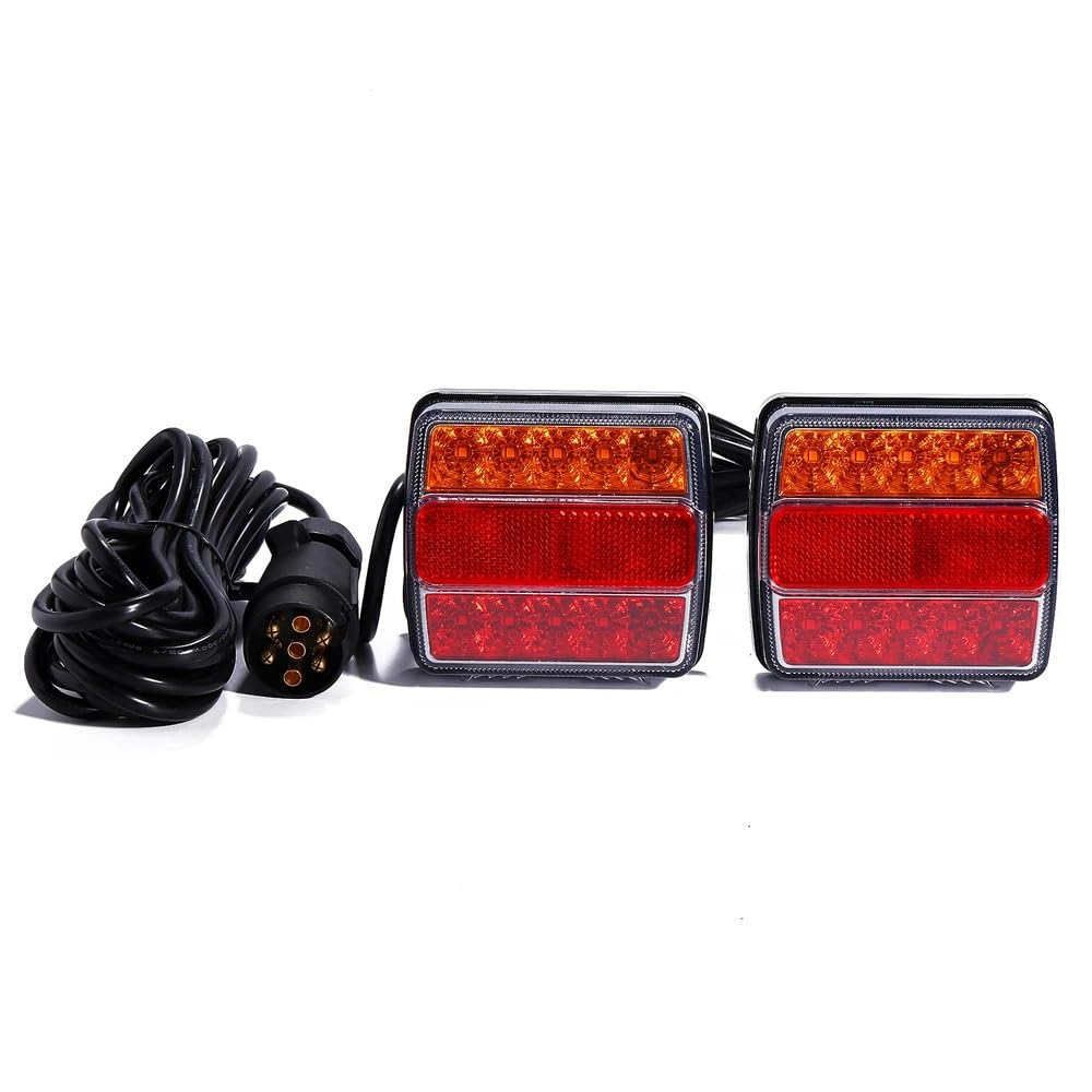 Generisch Rücklichtbaugruppen 1 Paar Anhänger-Rückleuchten Für mit Stecker 75 m Kabel hintere Kennzeichenbeleuchtung 12 V rotes gelbes Rücklicht Lampe Generisch Rücklichtbaugruppen 1 Paar Anhänger-Rückleuchten Für mit Stecker 75 m Kabel hintere Kennzeichenbeleuchtung 12 V rotes gelbes Rücklicht Lampe von Generisch