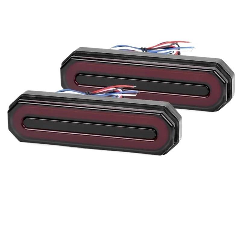 Generisch Rücklichtbaugruppen 3-in-1-Brems-Rücklichterrot + gelbsequentielle fließende Blinker für SignallichtStopp-Rücklicht für LKW-Anhänger Wohnmobile für Transporter Lampe(2pcs) von Generisch