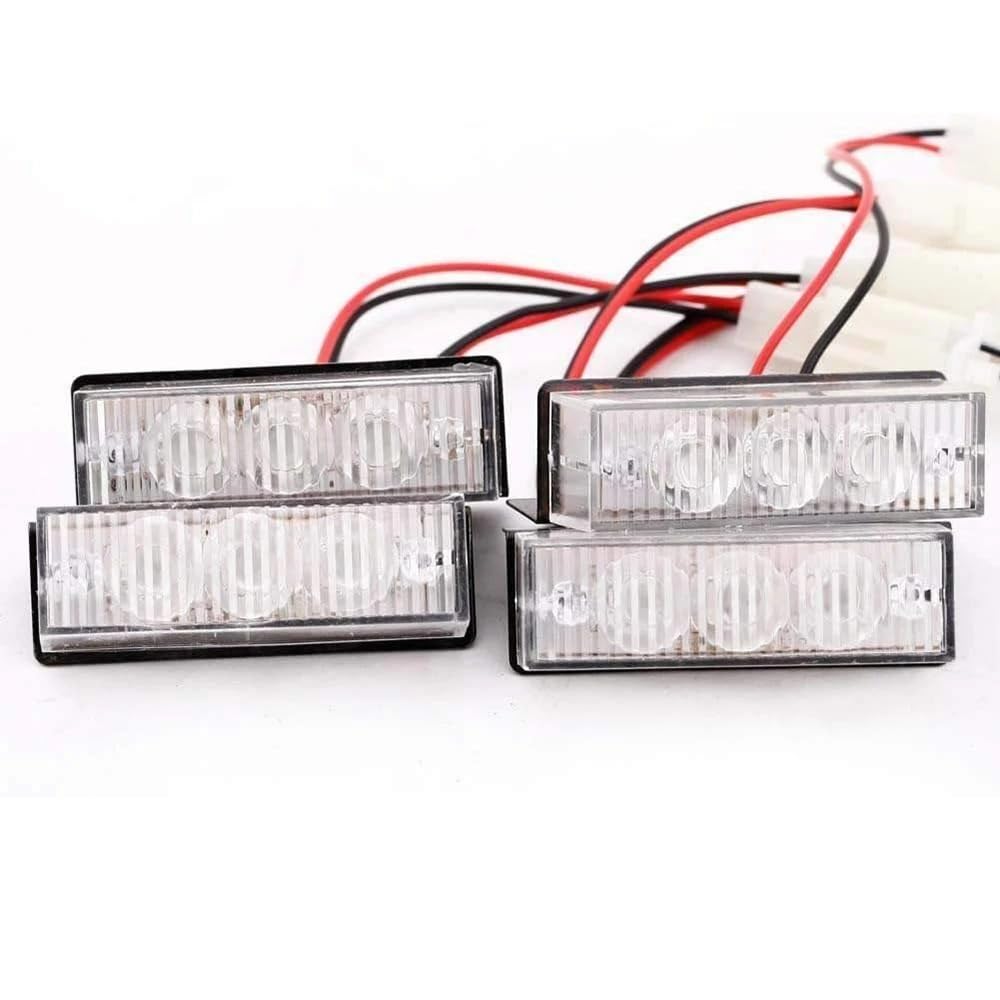 Generisch Rücklichter, Autorücklichter 12V Auto Grille Strobe Licht Kopf für Mini-Blitz lampe Tagfahrlicht Polizei Notfall Warnung Blinkt für signal licht(Red and Blue) von Generisch