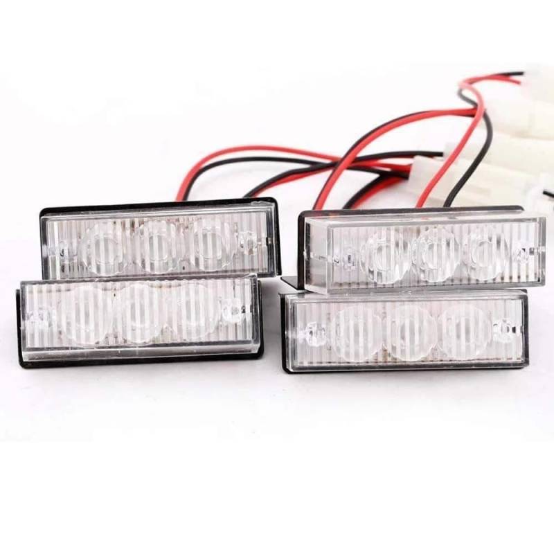 Generisch Rücklichter, Autorücklichter 12V Auto Grille Strobe Licht Kopf für Mini-Blitz lampe Tagfahrlicht Polizei Notfall Warnung Blinkt für signal licht(Red and Blue) von Generisch