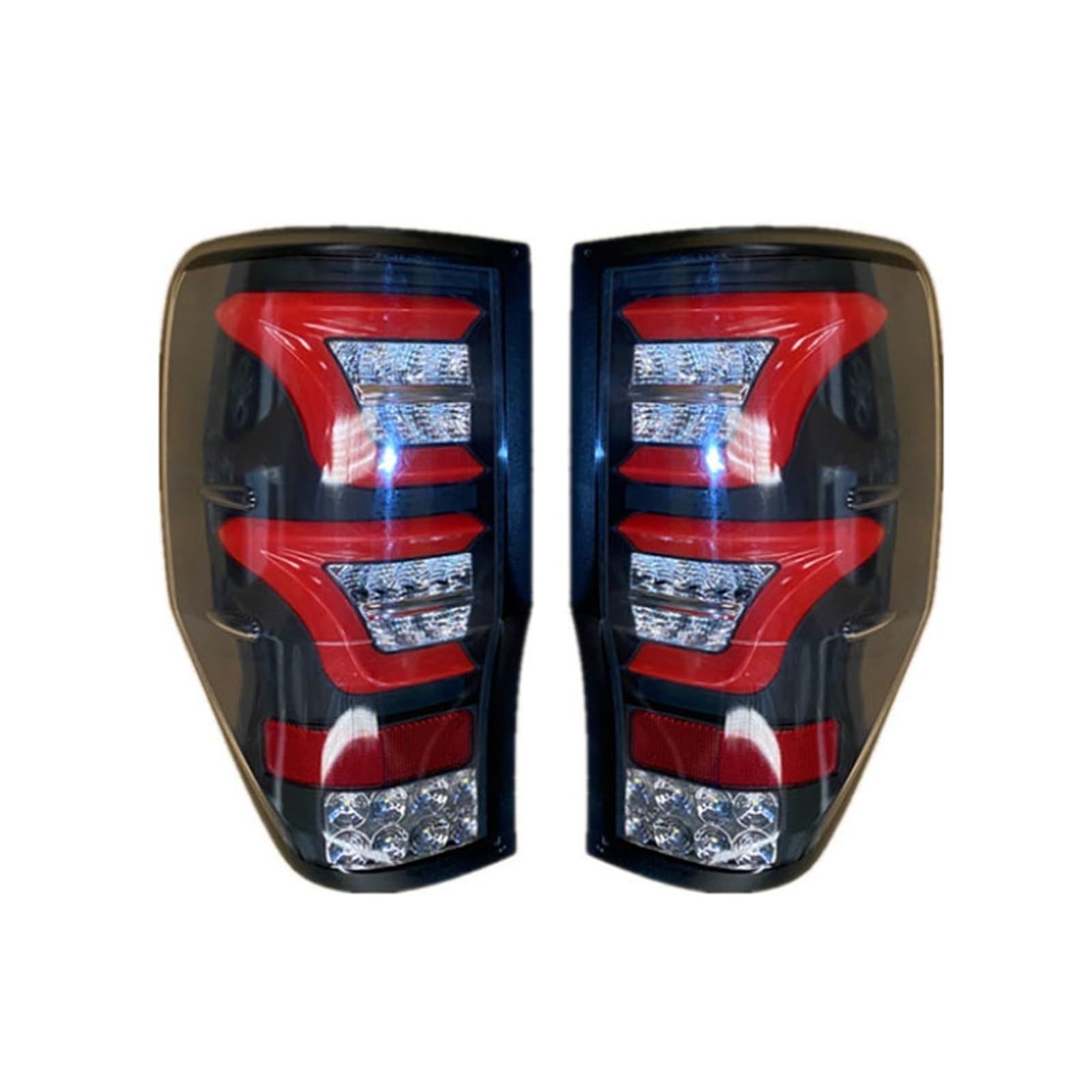 Generisch Rücklichter 1 Set Auto Rückleuchten Montage Rücklicht Für Ford Für Ranger T6 2012 2013 2014 2015 Blinker Bremslicht Links Rechts LED-UNIVERSAL-RÜCKLEUCHTEN(Black 1 Pair) von Generisch