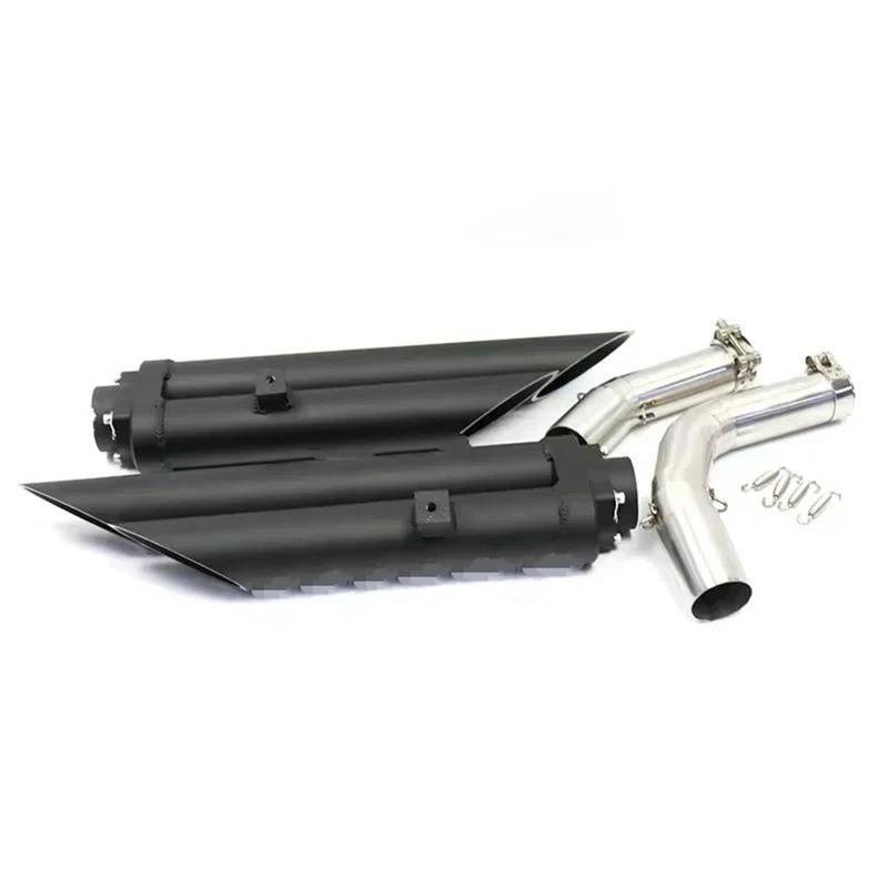 Generisch Schalldämpfereinsätze 2 Doppel Outlet Edelstahl Motorrad Zubehör Auspuff Schalldämpfer Rohre Für Y&amaha R1 YZF-R1 2004-2014(2009-2014) von Generisch