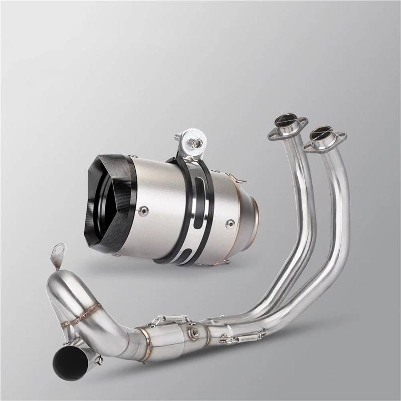 Generisch Schalldämpfereinsätze 51MM Motorrad Modifiziertes Auspuffrohr Vollrohr Schalldämpfer Passend Für Y&amaha MT07 Für Tracer XSR 700 FZ-07 2015-2024(Style 3) von Generisch