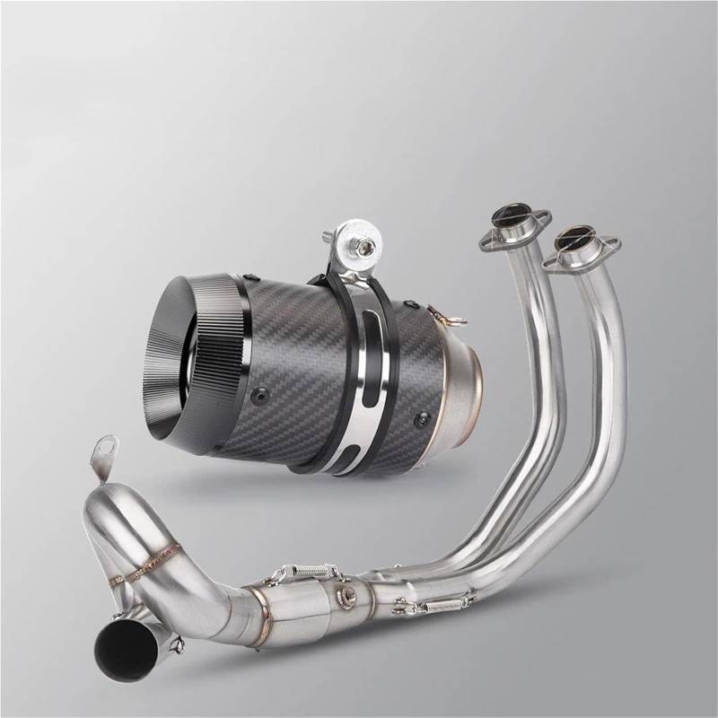 Generisch Schalldämpfereinsätze 51MM Motorrad Modifiziertes Auspuffrohr Vollrohr Schalldämpfer Passend Für Y&amaha MT07 Für Tracer XSR 700 FZ-07 2015-2024(Style 7) von Generisch