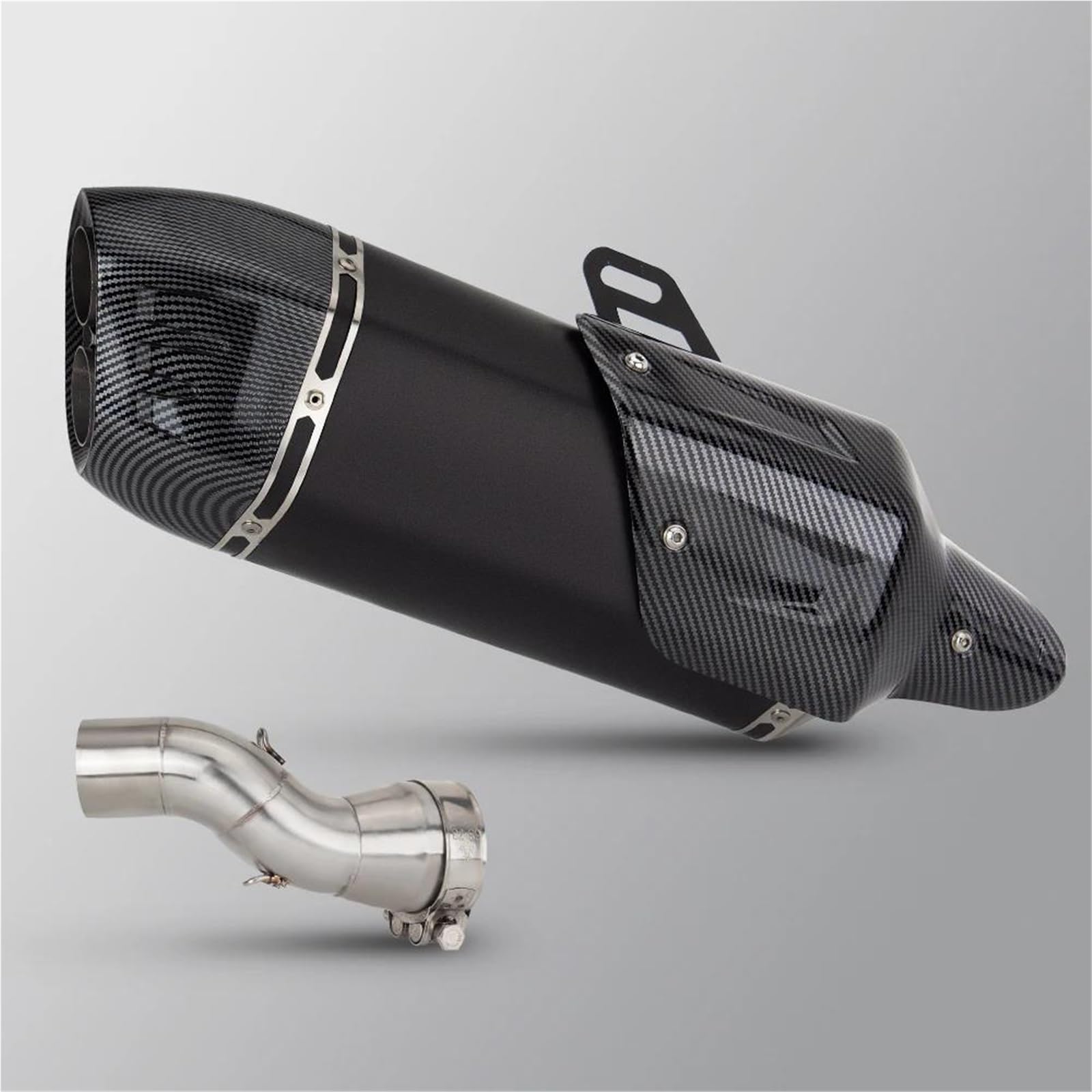 Generisch Schalldämpfereinsätze Modifikation Der Motorradauspuffanlage 51mm Doppelloch-Schalldämpfer-Verbindungsrohr Passend Für B&MW R1200GS Adventure ADV(Style 4) von Generisch