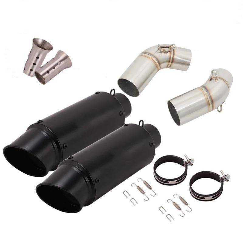 Generisch Schalldämpfereinsätze Motorrad Auspuffrohr Link Pipe Schalldämpfer Für Ducati Für Monster 659 696 795 1100 Für Hypermotard 796 2008-2014(Style 3) von Generisch