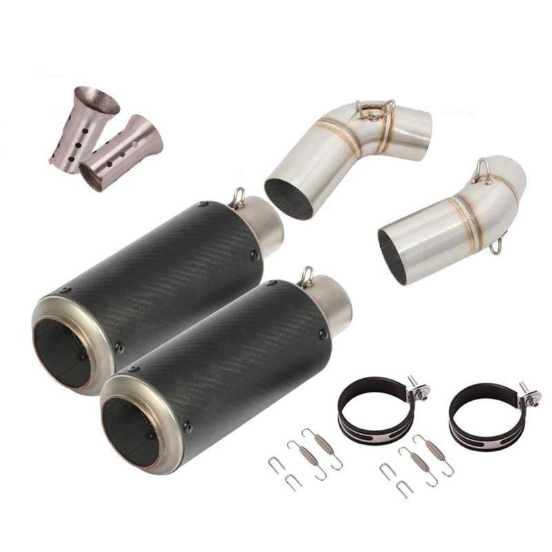 Generisch Schalldämpfereinsätze Motorrad Auspuffrohr Link Pipe Schalldämpfer Für Ducati Für Monster 659 696 795 1100 Für Hypermotard 796 2008-2014(Style 7) von Generisch