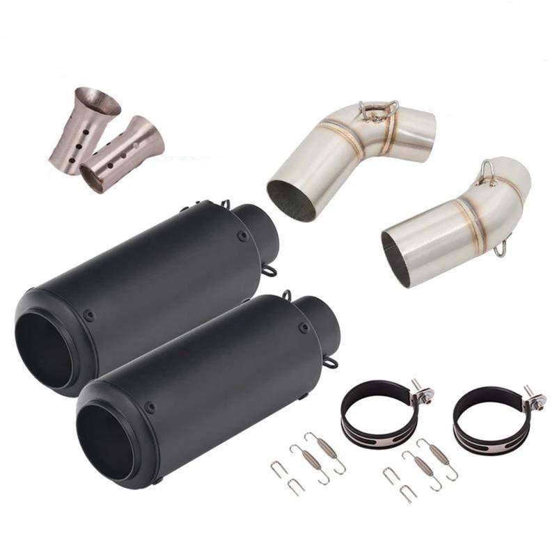 Generisch Schalldämpfereinsätze Motorrad Auspuffrohr Link Pipe Schalldämpfer Für Ducati Für Monster 659 696 795 1100 Für Hypermotard 796 2008-2014(Style 8) von Generisch