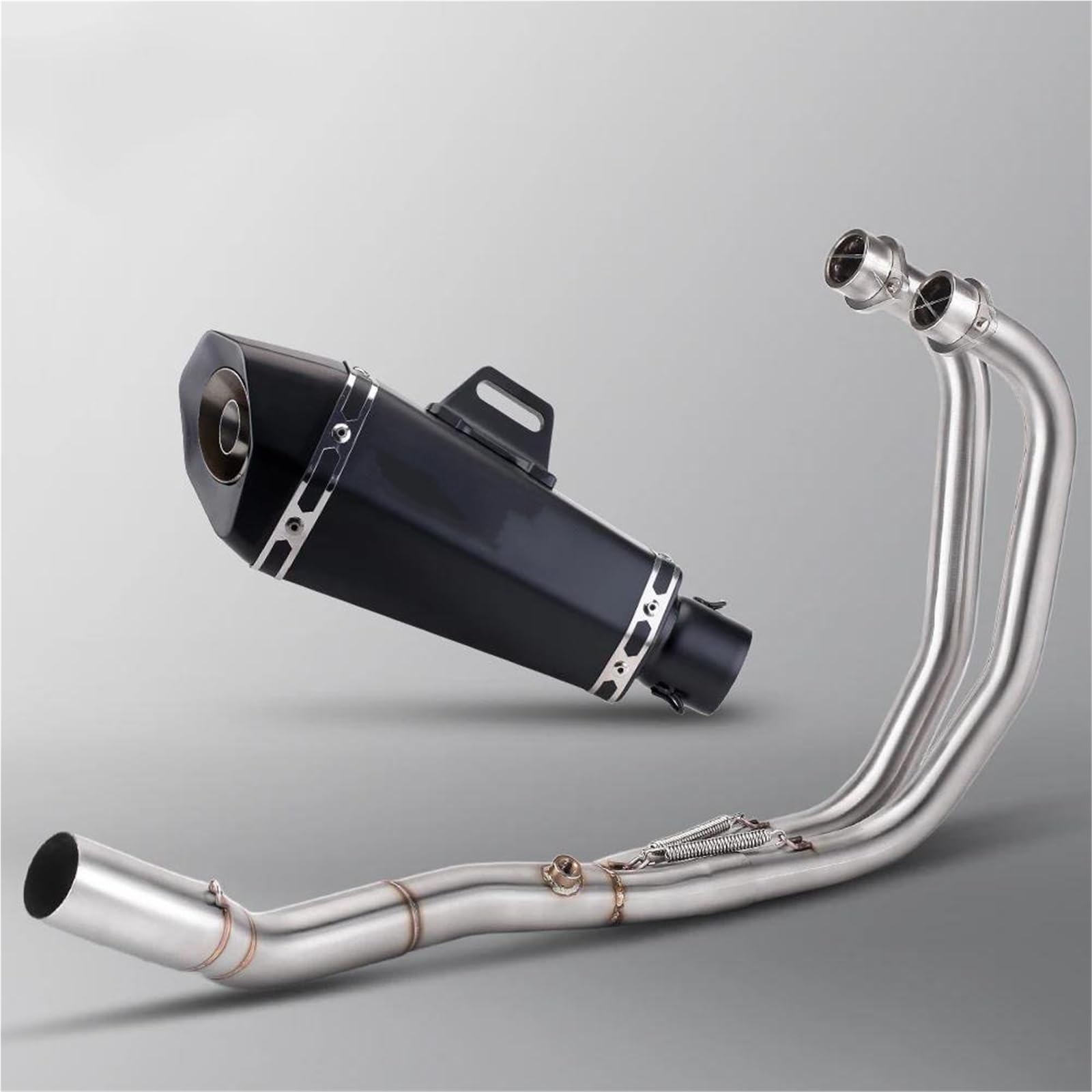 Generisch Schalldämpfereinsätze Motorrad Auspuffrohr Modifikation Komplettsystem Vorderes Verbindungsrohr Mit Schalldämpfer Passend Für Y&amaha YZF R3 R25 MT03(Style 3) von Generisch