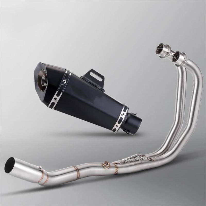 Generisch Schalldämpfereinsätze Motorrad Auspuffrohr Modifikation Komplettsystem Vorderes Verbindungsrohr Mit Schalldämpfer Passend Für Y&amaha YZF R3 R25 MT03(Style 3) von Generisch