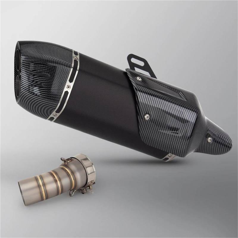 Generisch Schalldämpfereinsätze Motorrad-Mittelrohr-Auspuff-Modifikationsanschluss Mit Abdeckung Doppelloch-Schalldämpfer Passend Für B&MW R1300GS R1300 GS ADV(Style 3) von Generisch