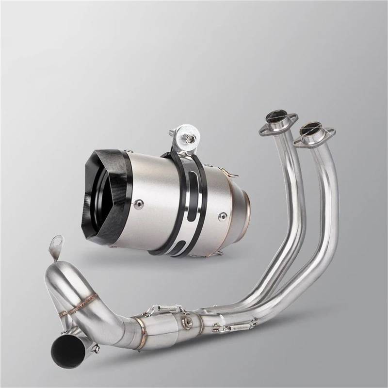 Generisch Schalldämpfereinsätze Motorradauspuffrohr Vollrohr 51MM Schalldämpfer Auspuffrohr Passend Für Y&amaha MT07 Für Tracer XSR 700 FZ-07 2015-2024(Style 3) von Generisch