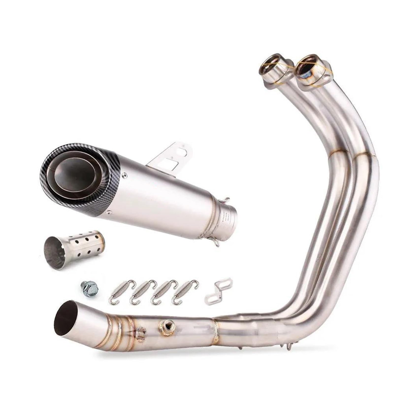 Generisch Schalldämpfereinsätze Motorradzubehör Auspuff Vorne Rohr Schalldämpfer Für Y&amaha MT-07 FZ-07 MT07 FZ07 XSR700 2014-2023(Style 3) von Generisch