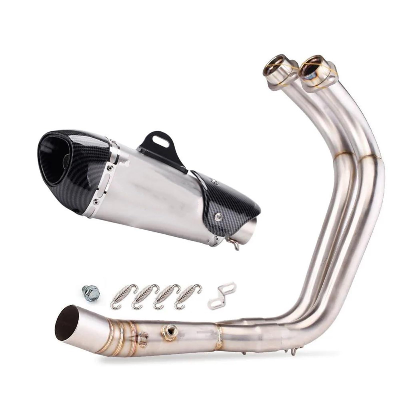 Generisch Schalldämpfereinsätze Motorradzubehör Auspuff Vorne Rohr Schalldämpfer Für Y&amaha MT-07 FZ-07 MT07 FZ07 XSR700 2014-2023(Style 6) von Generisch