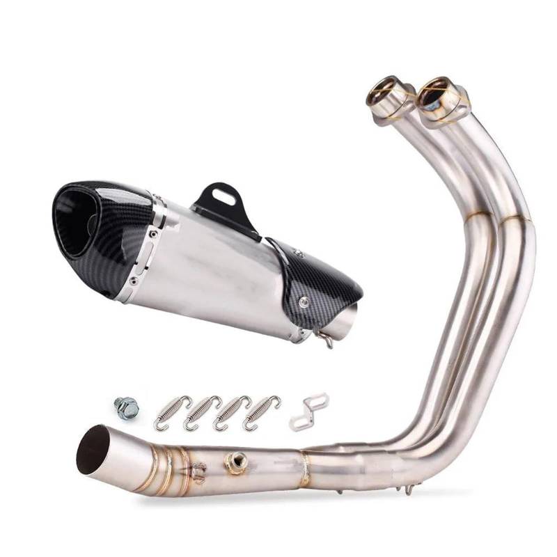 Generisch Schalldämpfereinsätze Motorradzubehör Auspuff Vorne Rohr Schalldämpfer Für Y&amaha MT-07 FZ-07 MT07 FZ07 XSR700 2014-2023(Style 6) von Generisch
