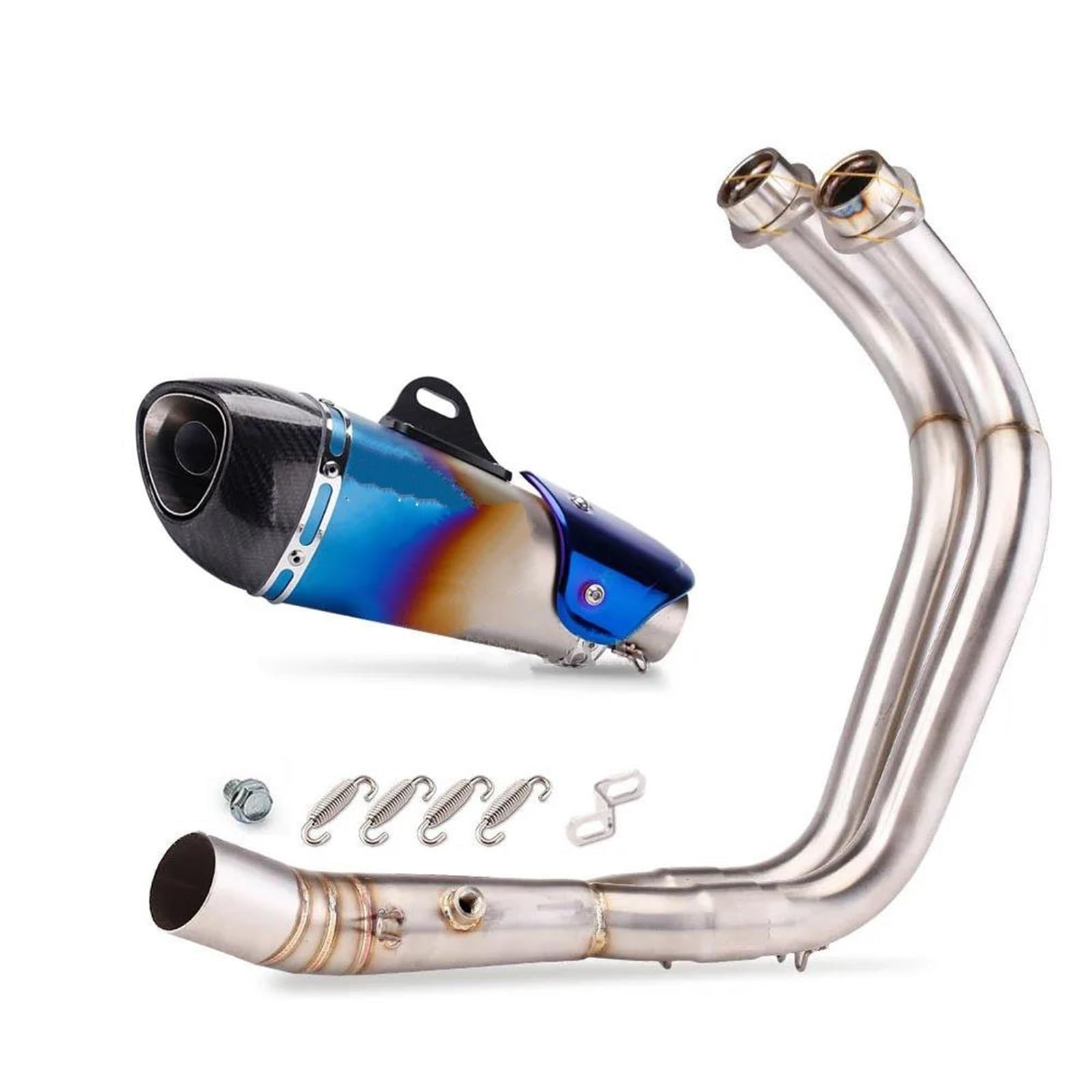 Generisch Schalldämpfereinsätze Motorradzubehör Auspuff Vorne Rohr Schalldämpfer Für Y&amaha MT-07 FZ-07 MT07 FZ07 XSR700 2014-2023(Style 7) von Generisch