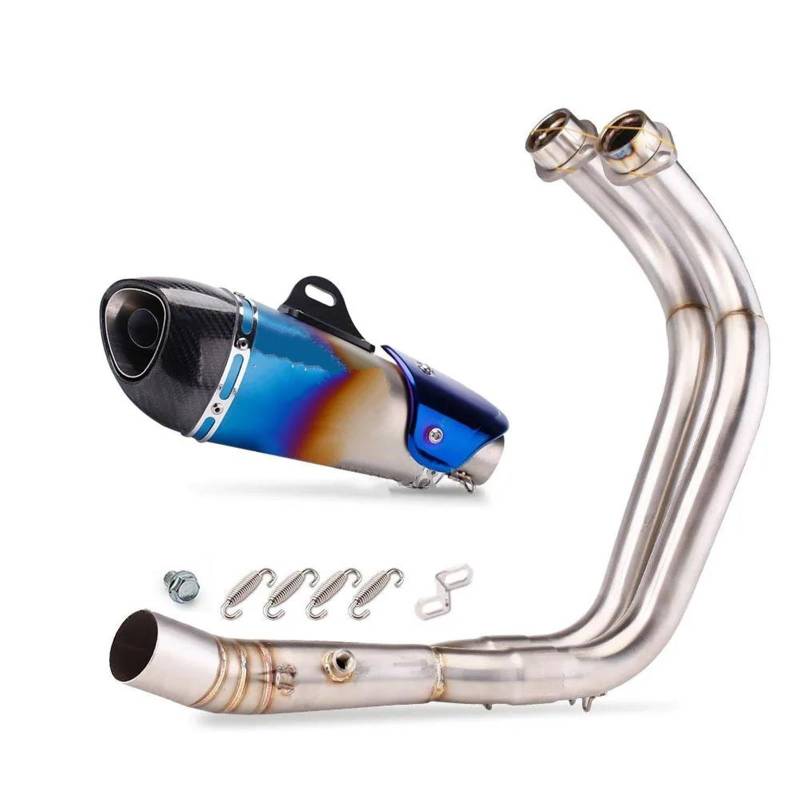 Generisch Schalldämpfereinsätze Motorradzubehör Auspuff Vorne Rohr Schalldämpfer Für Y&amaha MT-07 FZ-07 MT07 FZ07 XSR700 2014-2023(Style 7) von Generisch