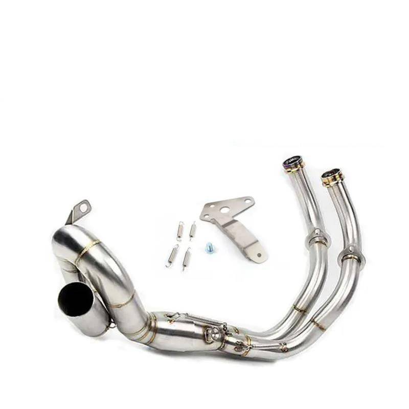 Generisch Schalldämpfereinsätze Motorradzubehör Auspuffanlage Vorderrohr Schalldämpfer Passend Für Y&amaha MT07 XSR 700 FZ-07 MT 07(Style 1) von Generisch