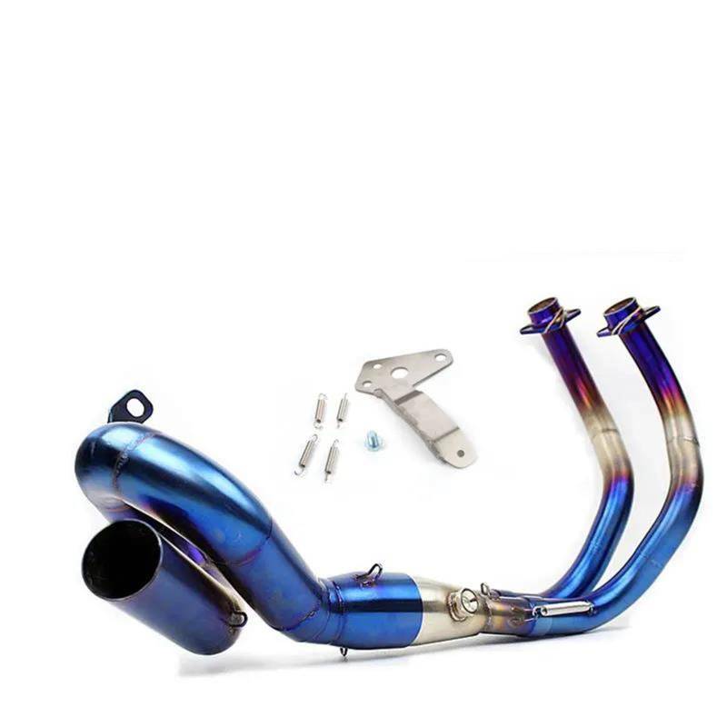 Generisch Schalldämpfereinsätze Motorradzubehör Auspuffanlage Vorderrohr Schalldämpfer Passend Für Y&amaha MT07 XSR 700 FZ-07 MT 07(Style 2) von Generisch