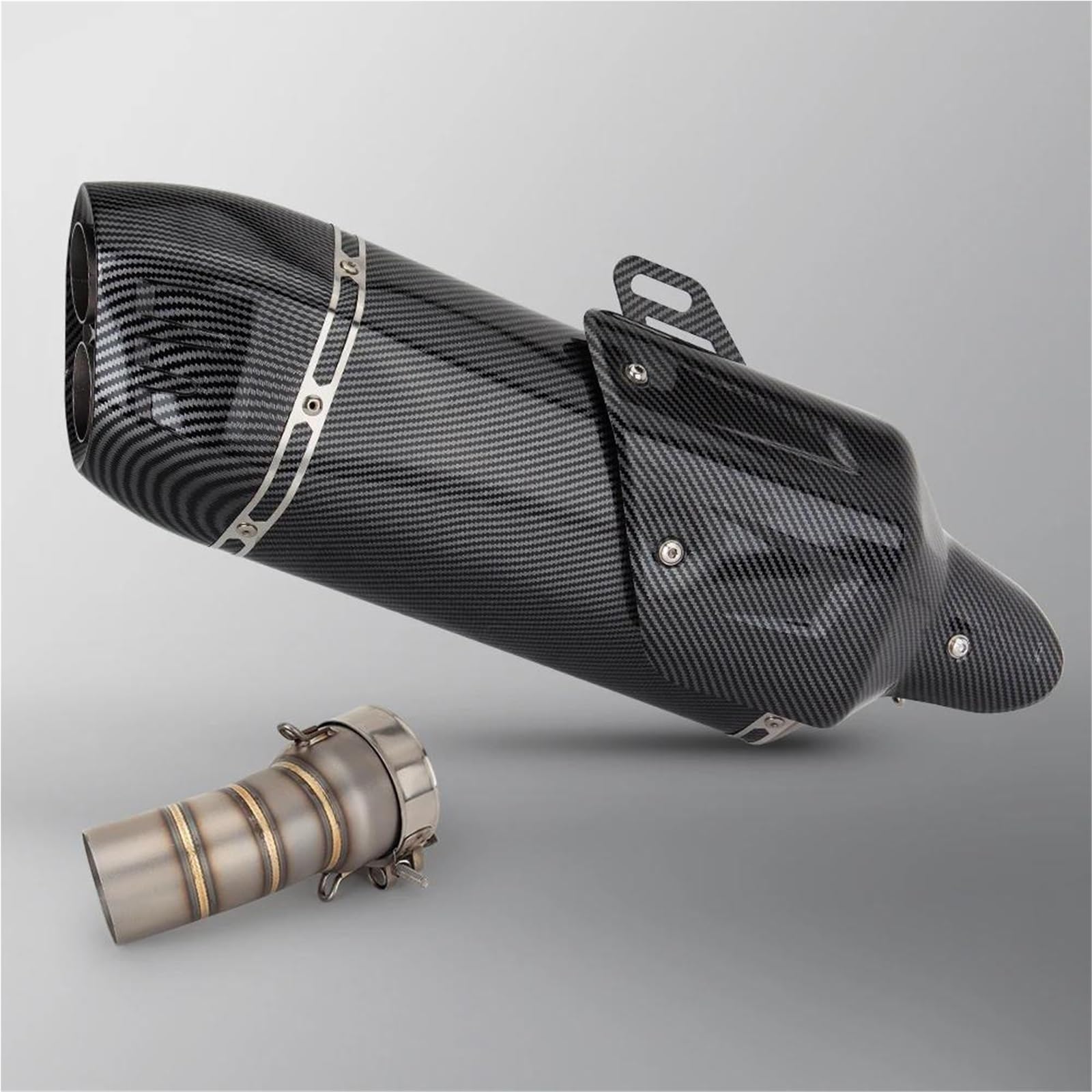 Generisch Schalldämpfereinsätze Motorradzubehör Auspuffrohr Ersatzteile Doppelloch Schalldämpfer Mit Abdeckung Für B&MW R1300GS R1300 GS ADV(Style 4) von Generisch