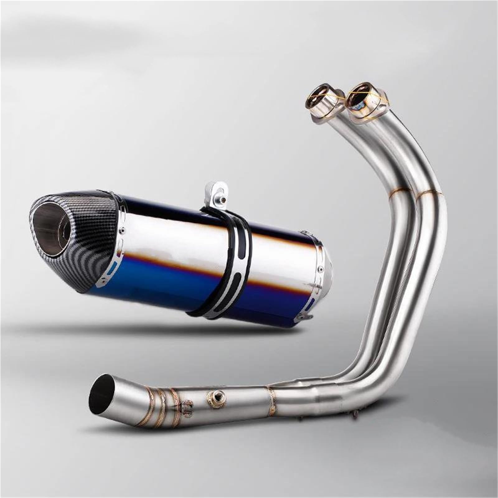 Generisch Schalldämpfereinsätze Slip-on-Hülse Modifiziertes Vorderrohr Motorrad-Auspuff-Komplettsystem-Schalldämpfer Passend Für Y&amaha MT07 XSR700 FZ07 2014-2025(Style 1) von Generisch