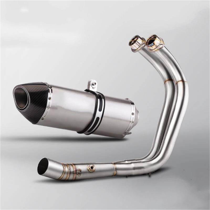 Generisch Schalldämpfereinsätze Slip-on-Hülse Modifiziertes Vorderrohr Motorrad-Auspuff-Komplettsystem-Schalldämpfer Passend Für Y&amaha MT07 XSR700 FZ07 2014-2025(Style 8) von Generisch