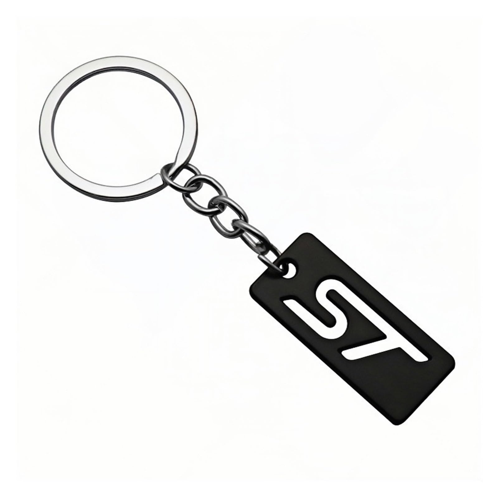 Generisch Schlüsselanhänger mit 3D-Metall-ST-Logo, kompatibel mit Fiesta Escape Kuga Explorer S-Max, Autozubehör(Black) von Generisch