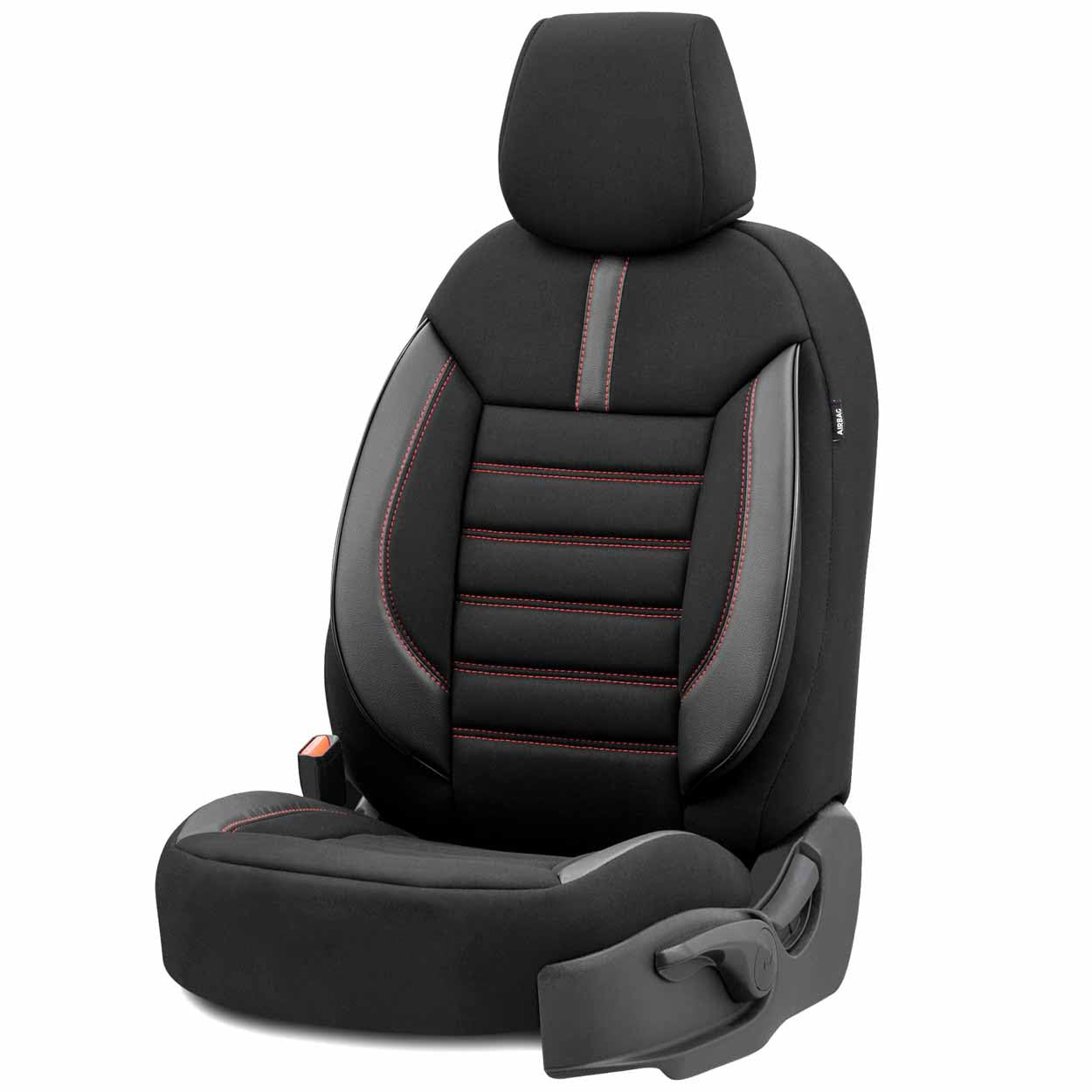 Generisch Schwarz mit Rot Naht Design Auto Sitzbezug Sitschoner Schonbezug Universal Komfortabel XAPLOT74047-L4 Generisch Schwarz mit Rot Naht Design Auto Sitzbezug Sitschoner Schonbezug Universal Komfortabel XAPLOT74047-L4 von Generisch