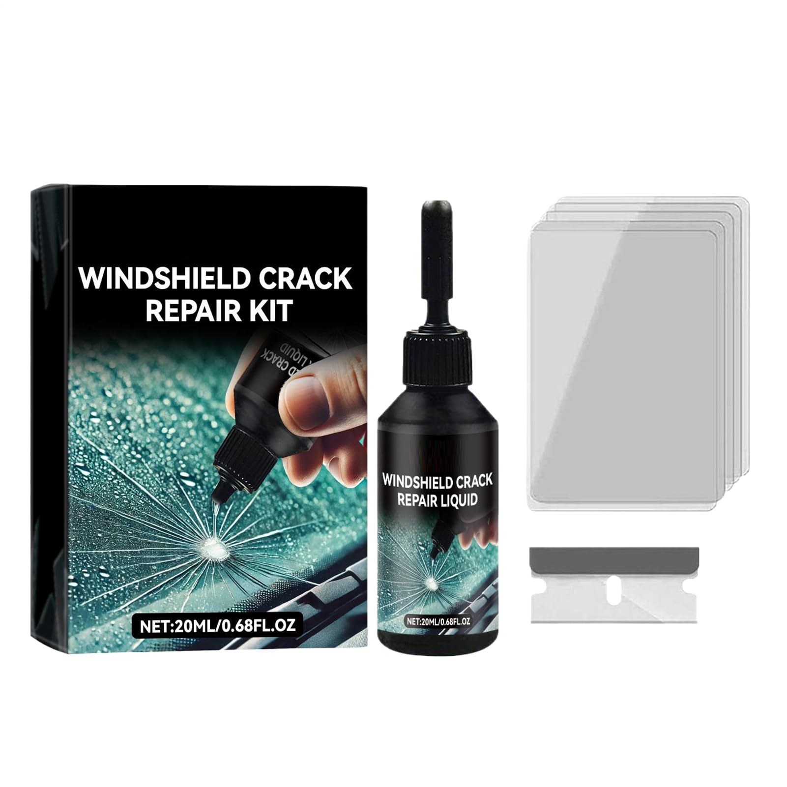 Generisch Steinschlag Reparaturset Windschutzscheibe 20 Ml Windshield Repair Kit Windshield Crack Repair Formula Glas Cracks Reparatur Set Zur Reparatur Löchern Und Rissen von Generisch