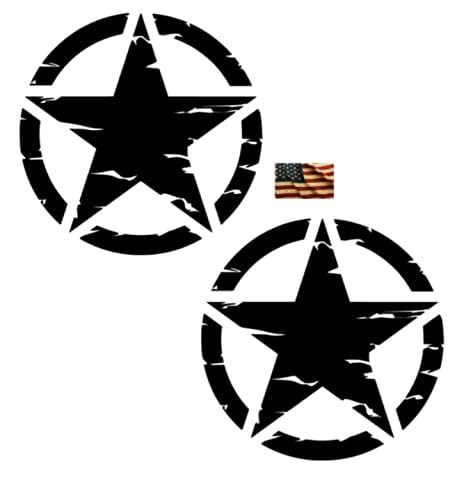 Generisch USA Set 2X Star Stern Aufkleber Retro Autoaufkleber (91/23/6) (weiß Glanz, 10 x 10 cm) von Generisch