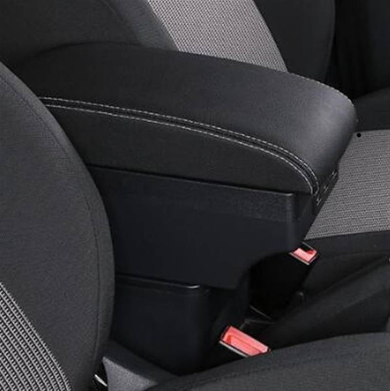 Generisch Verstellbare Armlehnen-Aufbewahrungsbox Armlehnen-Mittelkonsole Einlagig Doppellagig Speziell Für VW UP 2009–2020(C Style White line) von Generisch