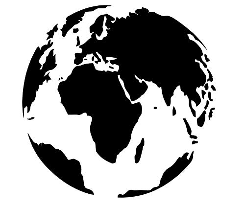 Generisch Weltkugel/Erde Aufkleber (43/5/1) (Schwarz Glanz, 50 x 50 cm) von Generisch
