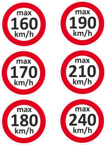 Generisch Winterreifen Höchstgeschwindigkeit Auto KFZ Aufkleber 160 170 190 210 240 km/h (5, 180km/h) von Generisch
