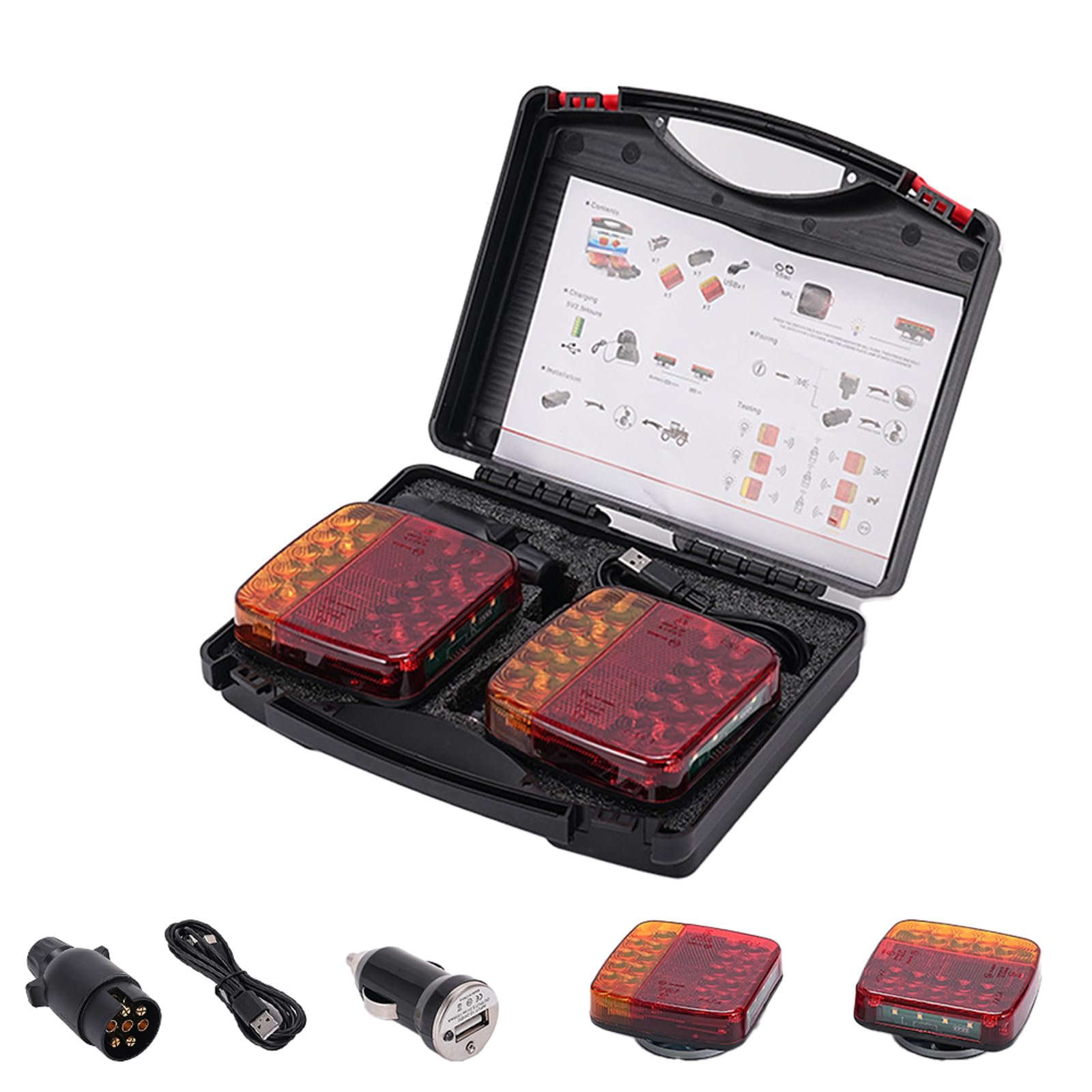 Generisch Wireless Trailer Lights, 2025 New Led Magnetic Towing Tail Lights, Suitable For All Flatbed Trailers, Trucks And Semi-Trailers Generisch Wireless Trailer Lights, 2025 New Led Magnetic Towing Tail Lights, Suitable For All Flatbed Trailers, Trucks And Semi-Trailers von Generisch