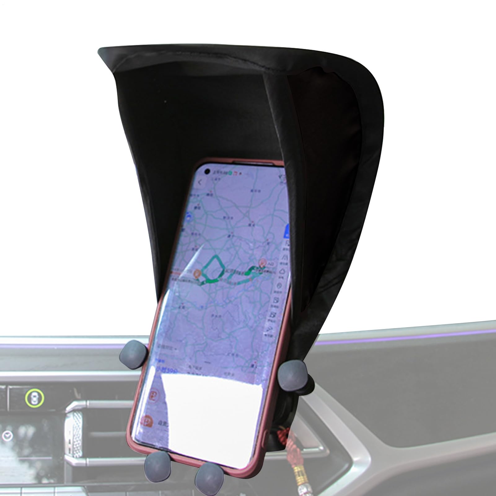 Handy-Regenschirm, blendblockierendes Telefon, tragbarer Sonnenschirmständer, bezaubernder kompakter, ungebundener Sonnenschutz, Auto und Motorrad, verstellbarer Handyschutz für den Außenbereich von Generisch