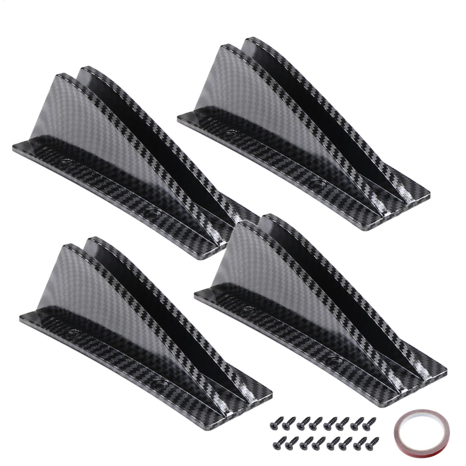 Heckstoßstangen-Diffusor – Doppelspoiler Heckspoiler, 4 Stück Auto Shark Heckdiffusor Flossen | Vielseitige Kompatibilität Dreieckige Hecklippe Spoiler, Stoßstangen-Deflektor universell für Heckstoßstangen-Diffusor – Doppelspoiler Heckspoiler, 4 Stück Auto Shark Heckdiffusor Flossen | Vielseitige Kompatibilität Dreieckige Hecklippe Spoiler, Stoßstangen-Deflektor universell für von Generisch
