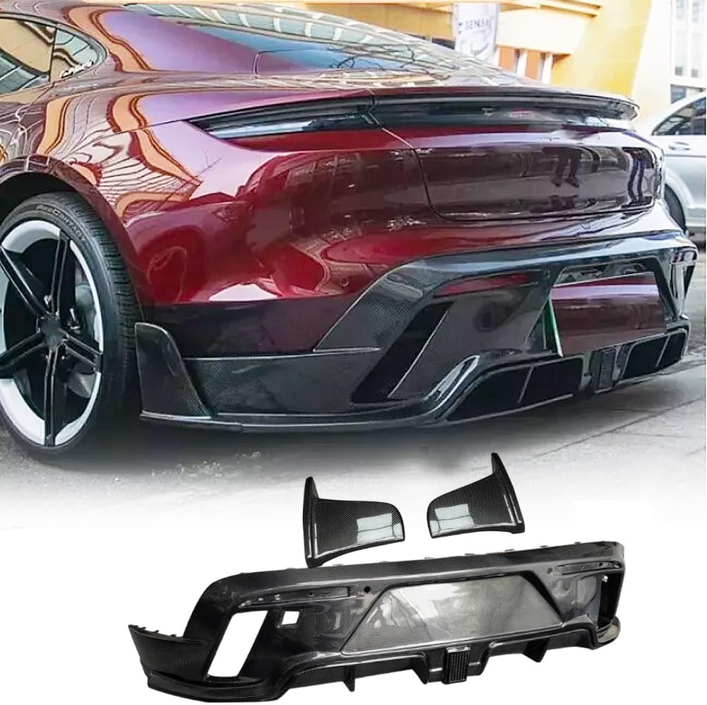 Heckstoßstangen-Diffusor aus Kohlefaser für Porsche Taycan Turbo S 2020–2024, Heckstoßstangen-Diffusor, untere Stoßstangenlippe, Spoiler-Körper-Kit Heckstoßstangen-Diffusor aus Kohlefaser für Porsche Taycan Turbo S 2020–2024, Heckstoßstangen-Diffusor, untere Stoßstangenlippe, Spoiler-Körper-Kit von Generisch