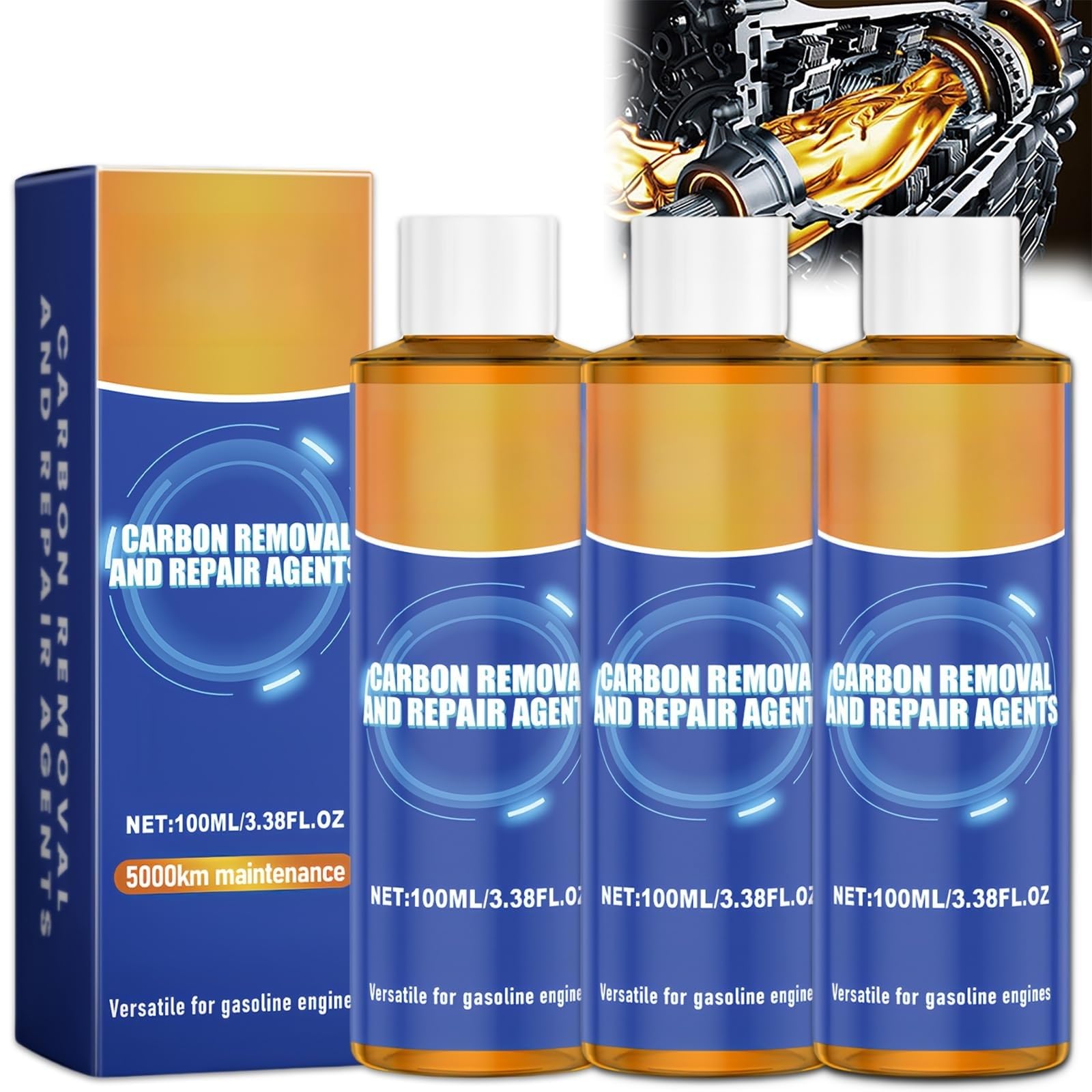 Highly Effective Engine Anti-Wear Protectant, Engine Anti-Wear Protection Agent, Cure Oil Burning Additive, Anti-Shaking and Fuel Efficient Engine Agent (3Pcs) von Generisch