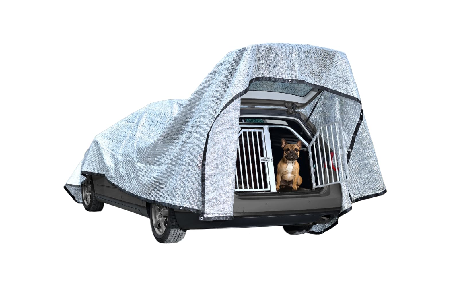 Hunde Schattennetz Auto 3x4 m - Alunetz UV Sonnenschutz als Sonnenschutznetz luftdurchlässig von Generisch