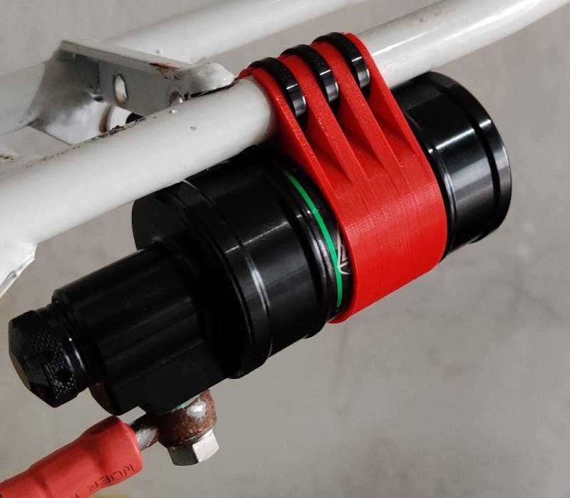 IMR MRF Pitbike Dirtbike Klemmschelle für Federbein Gasdruckbehälter (Rot) von Generisch